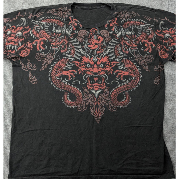 Vintage Y2K Graphic Shirt Mens XL Dragon Oriental Jesse Pinkman AOP Streetwear - Picture 5 of 5